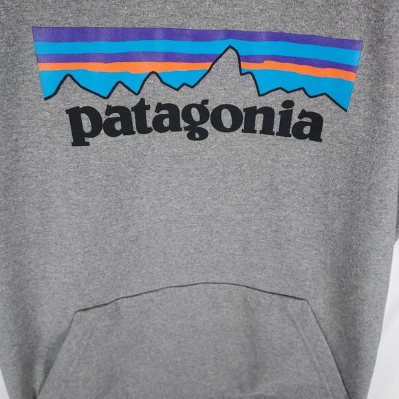 Patagonia P-6 Logo Uprisal Hoody Gray Men’s Medium Regular Fit Recycled Cotton - Picture 4 of 11